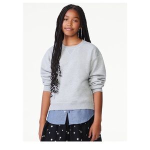 Free assembly girl sweatshirt with woven shirt hem size M (7/8)